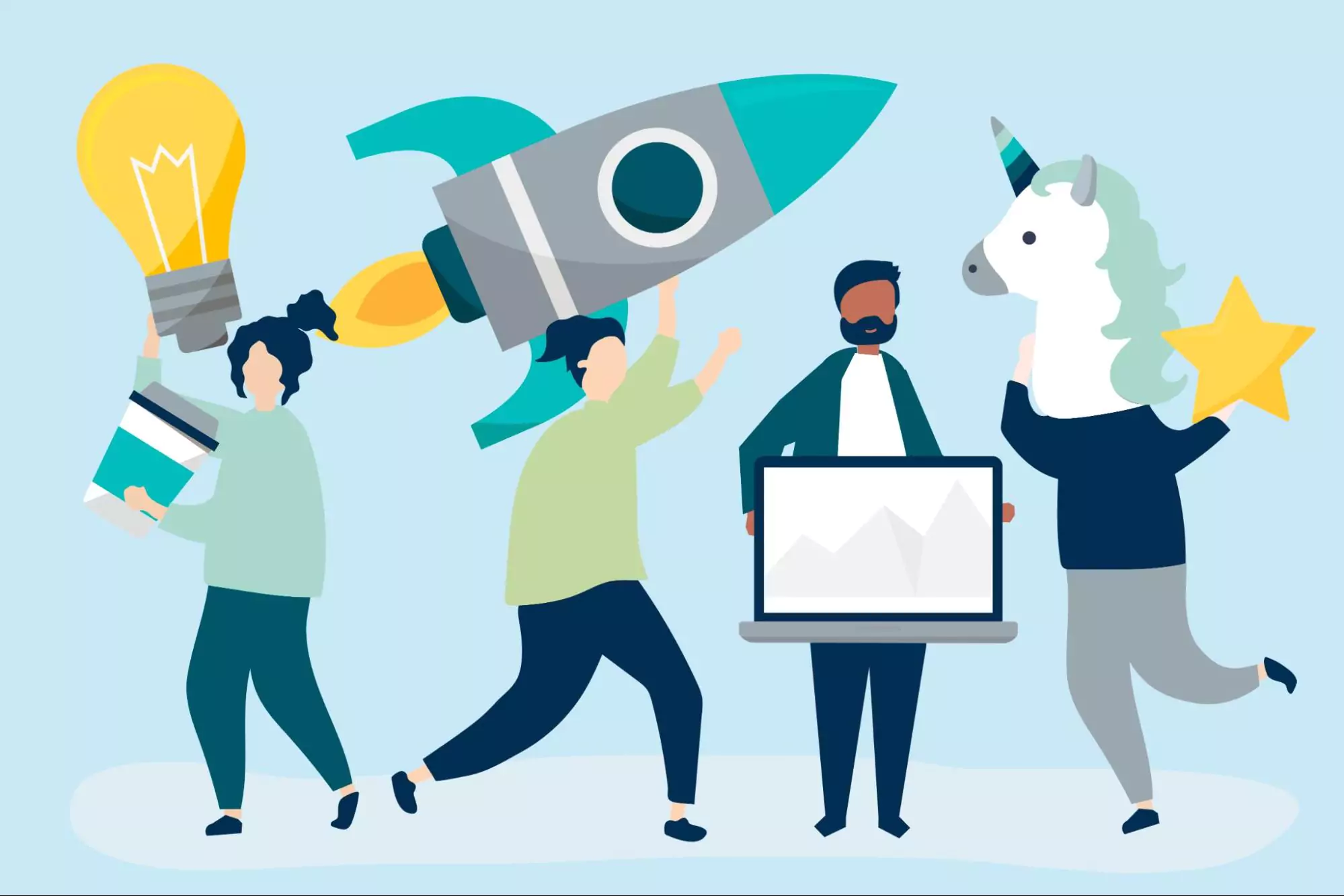 Illustration of Indian startups.
