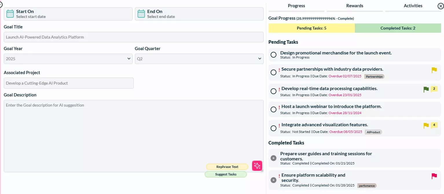 Siddhify Goal Edit Interface